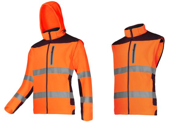 Softshell Waterproof warning jacket with detachable Lahti Pro sleeves Size XXL L4092205, Orange