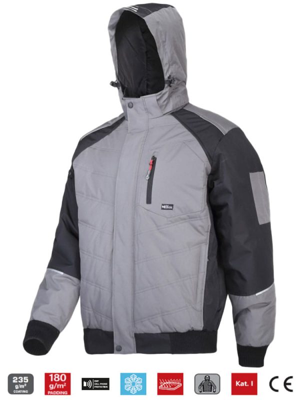 Working jacket insulated with a hood Lahti Pro gray-black size xl l4093104