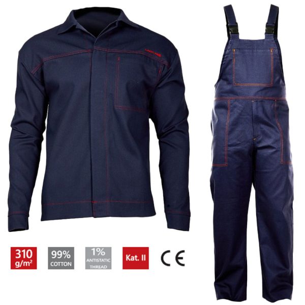 Anti -electrostatic welding clothing, sweatshirt and lahti pro pants size S (a) l4140411 navy blue
