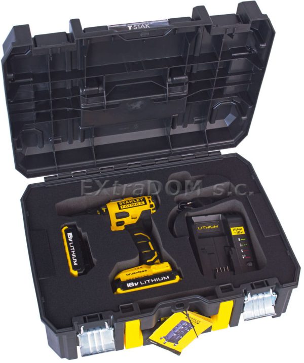 Drill – Stanley Fatmax stroke screwdriver 18V;2 batteries 2.0Ah Li-ion, suitcase Tstak FMC627D2T