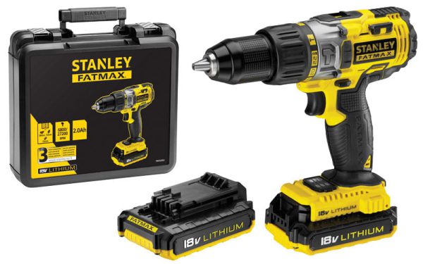 Drill – Stanley Fatmax 18V stroke screwdriver;2 batteries 2.0AH Li-ion, FMC625D2-QW suitcase